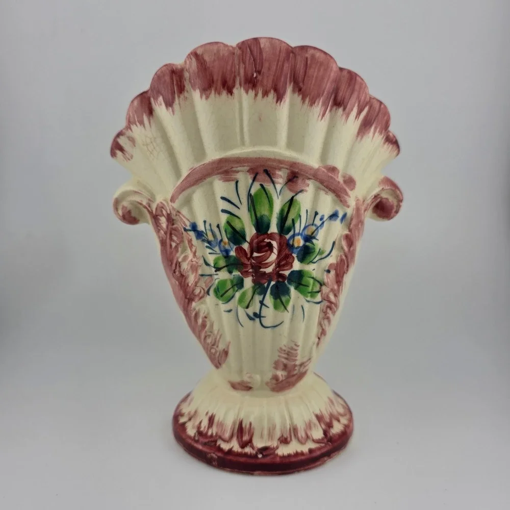 Vintage Floral‎ Ceramic Wall Pocket Vase Planter Home Decor Display Rose
